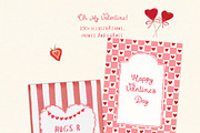 Valentine's Day Frames Cards Clipart, a Decorative Illustration by whiteheartdesign (Thumbnail 16 of 23)