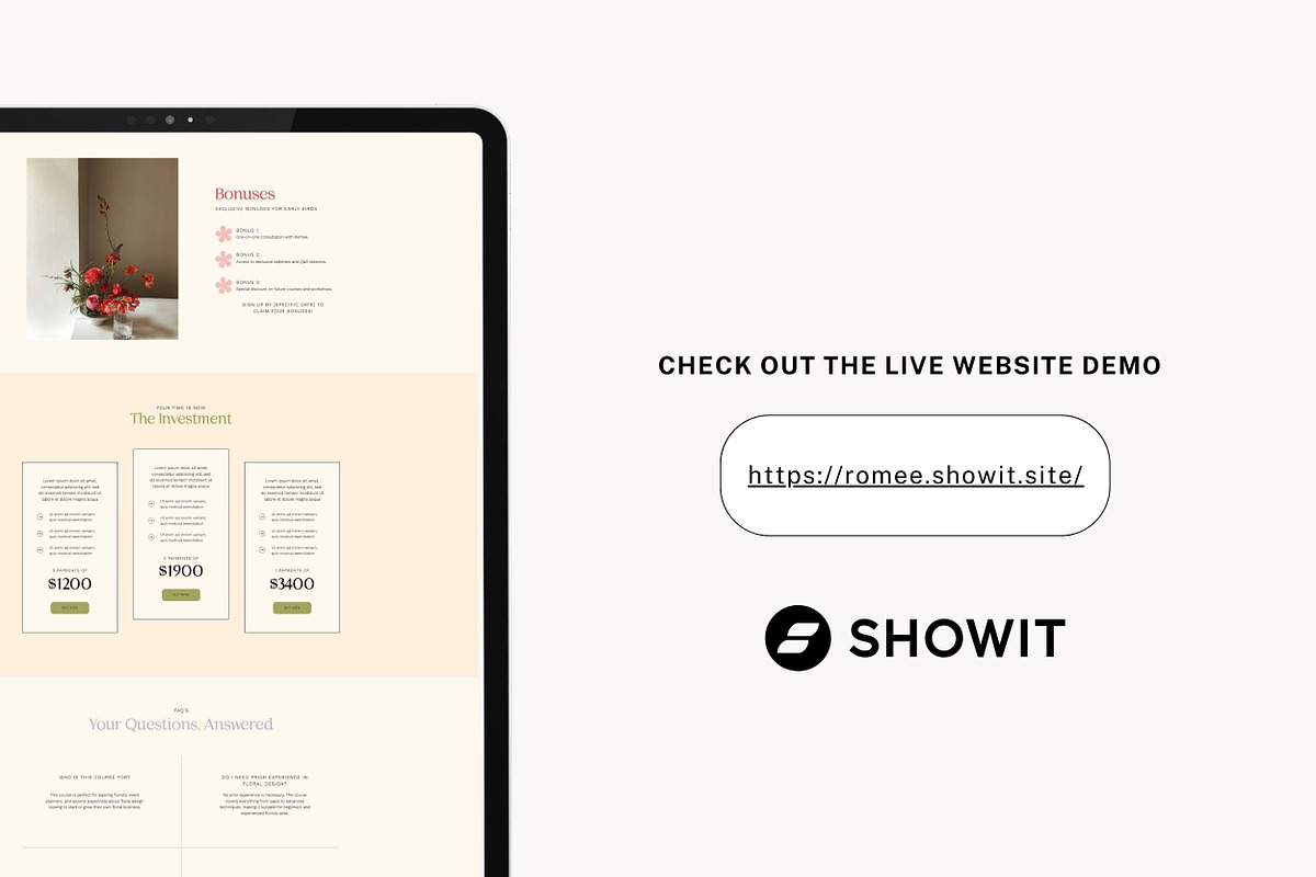 Showit Website Template | Romee preview 6