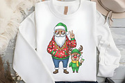 Christmas Santa Reindeer Png, Clipar, an Illustration by Black Bird Studio (Thumbnail 2 of 4)