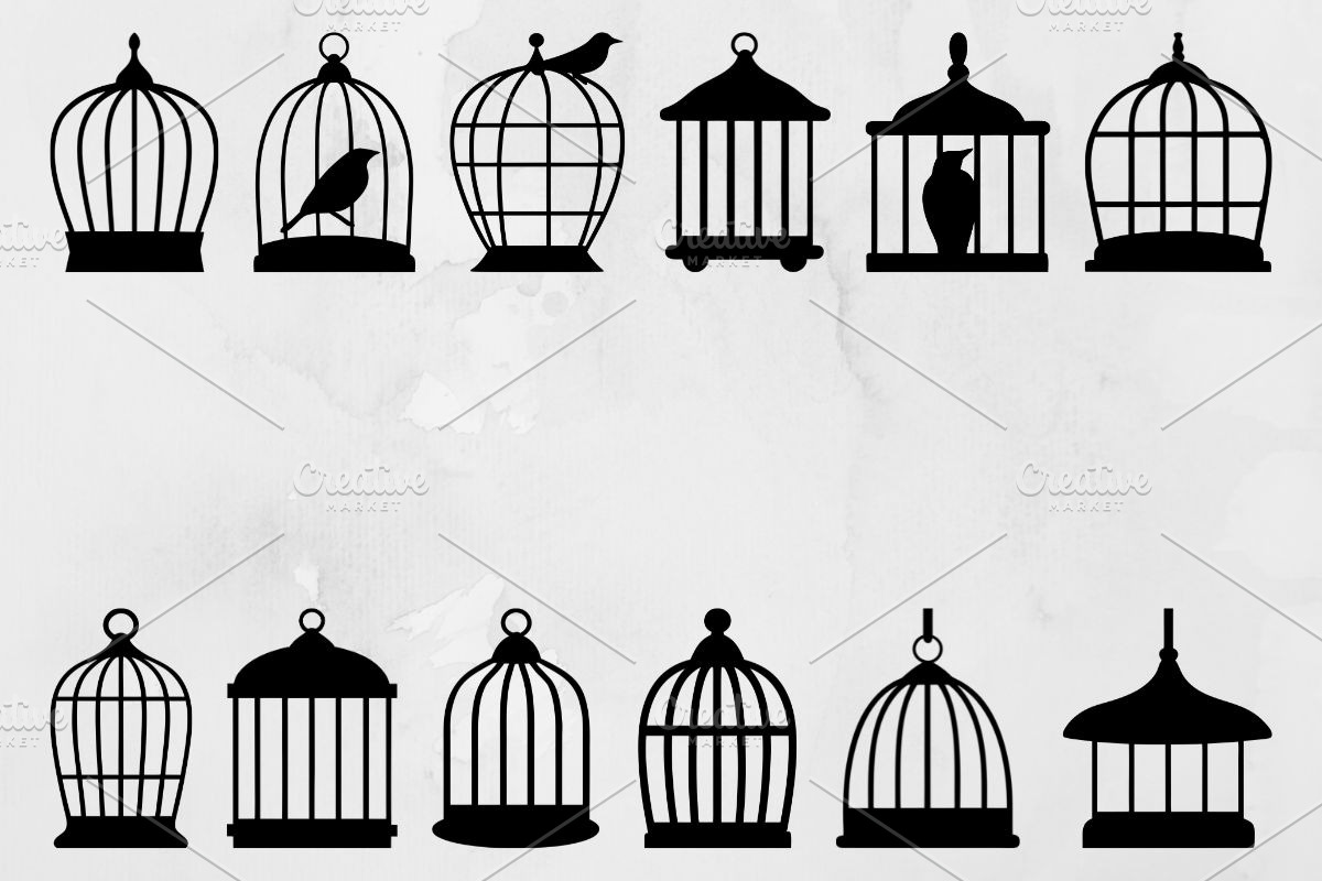 Bird Cage Silhouette SVG, an Object Illustration by newminddesign (Photo 1 of 3)