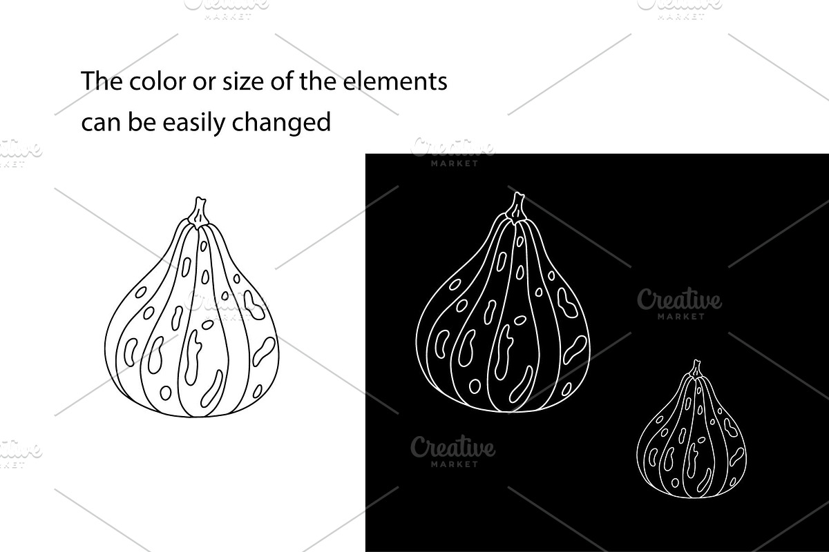 Pumpkins doodle vector clipart, a Seasonal Illustration by Contes_de_fée (Photo 4 of 8)