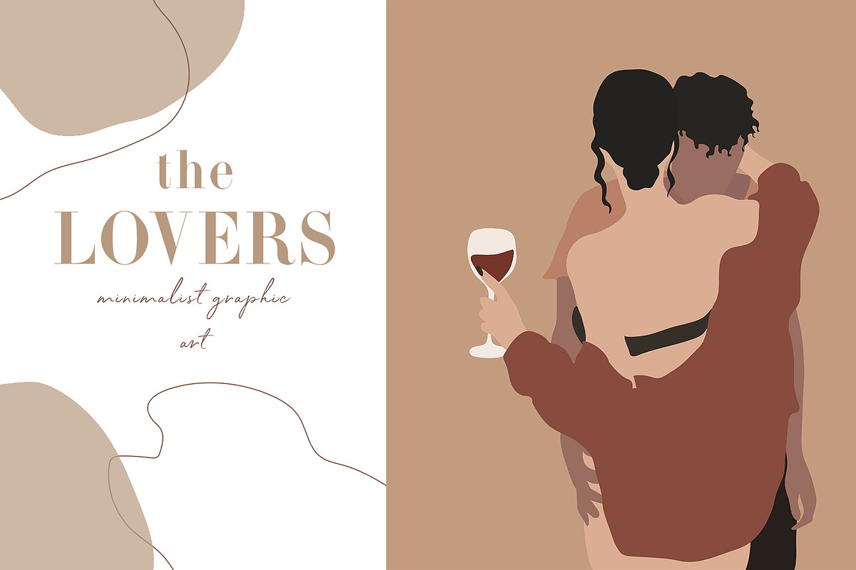 The Lovers Minimalist Graphic Art, a Decorative Illustration by Miracles Everywhere (Photo 1 of 12)