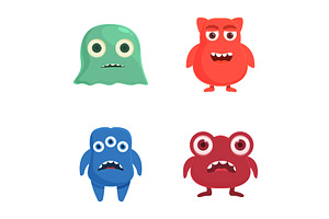 Colorful Cartoon Monster Characters