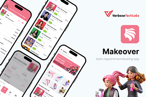 Salon Appointment App | Makeover, an UI Kit Template by Opus LabWorks