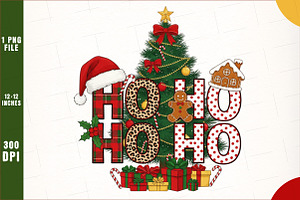Ho ho ho christmas tree Png, an Illustration by SinaCreation