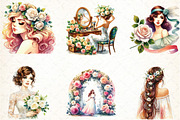 Spring White Roses and Woman Clipart, an Illustration by DreamCafeArt (Thumbnail 3 of 6)