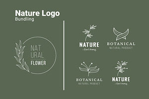 Minimalist Nature Leaf Logo Set, a Branding & Logo Template by Dyn Studio