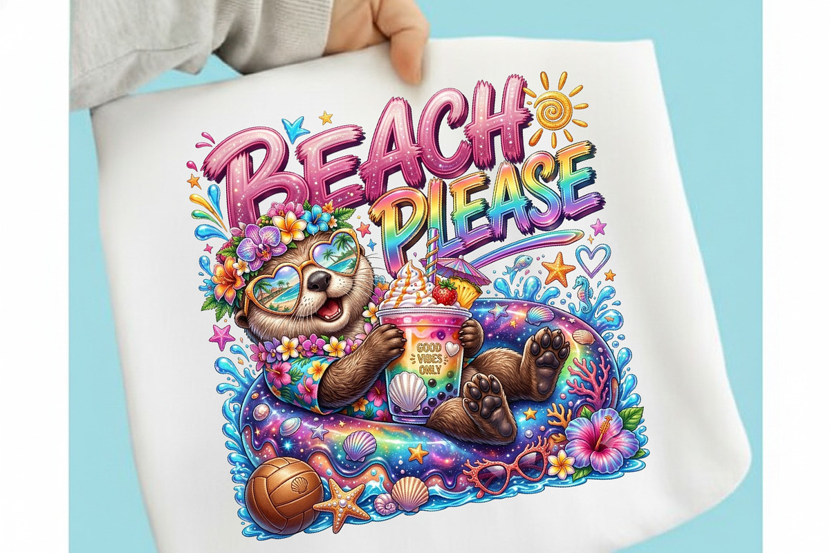 Funny Summer Otter Png Design, a Seasonal Illustration by designcity5 (Photo 2 of 4)
