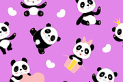 Cute cartoon pandas with hearts, an Animal Illustration by Onyx (Thumbnail 3 of 3)