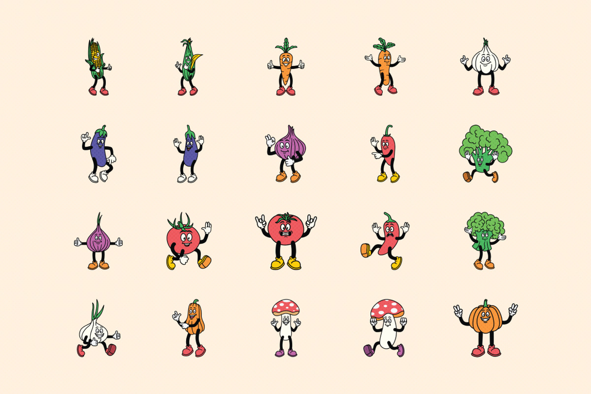 Vegetable Mascot Illustration, an Object Illustration by Decoconio Design (Photo 2 of 7)