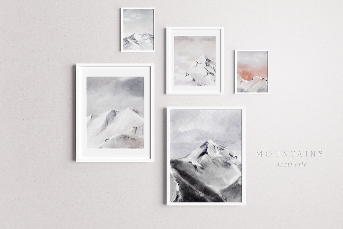 MOUNTAINS aesthetic *watercolor*, a Background Graphic by Youksy (Photo 7 of 16)