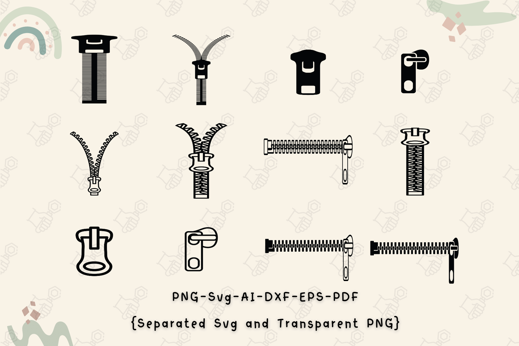 Zipper SVG, Open Zipper SVG, Chain