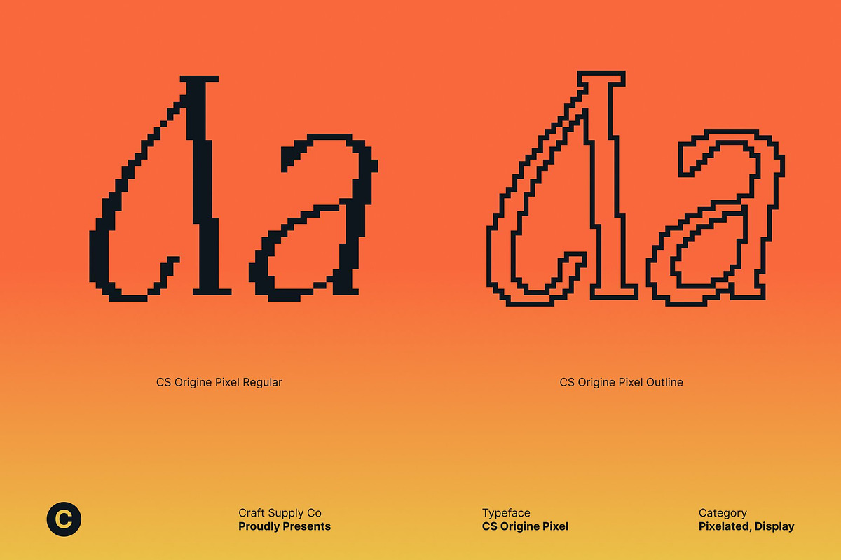 CS Origine Pixel, a Serif Font by Craft Supply Co. (Photo 4 of 8)