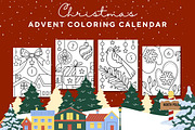 Advent Calendar Coloring Book, a Seasonal Illustration by ChristinaDesigns (Thumbnail 1 of 8)