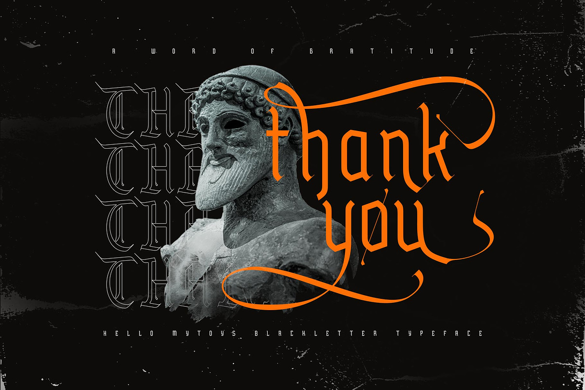 Hello Mytoys Blackletter, a Blackletter Font by alit design (Photo 15 of 15)