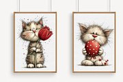 Whimsical Spring Cats Clipart, an Illustration by Libby Wishes (Thumbnail 4 of 7)