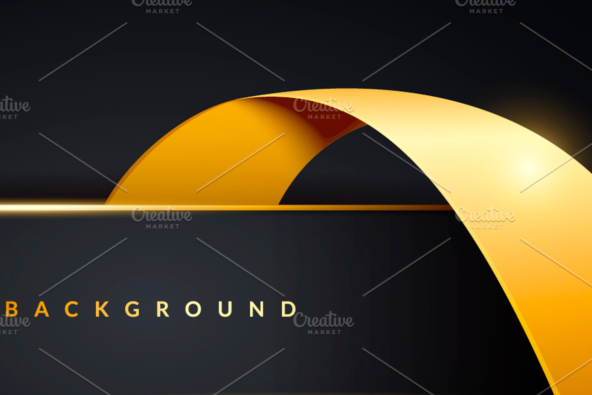 Luxury Golden Ribbon Background, a Background Graphic by Black White Mouse Design (Photo 2 of 3)