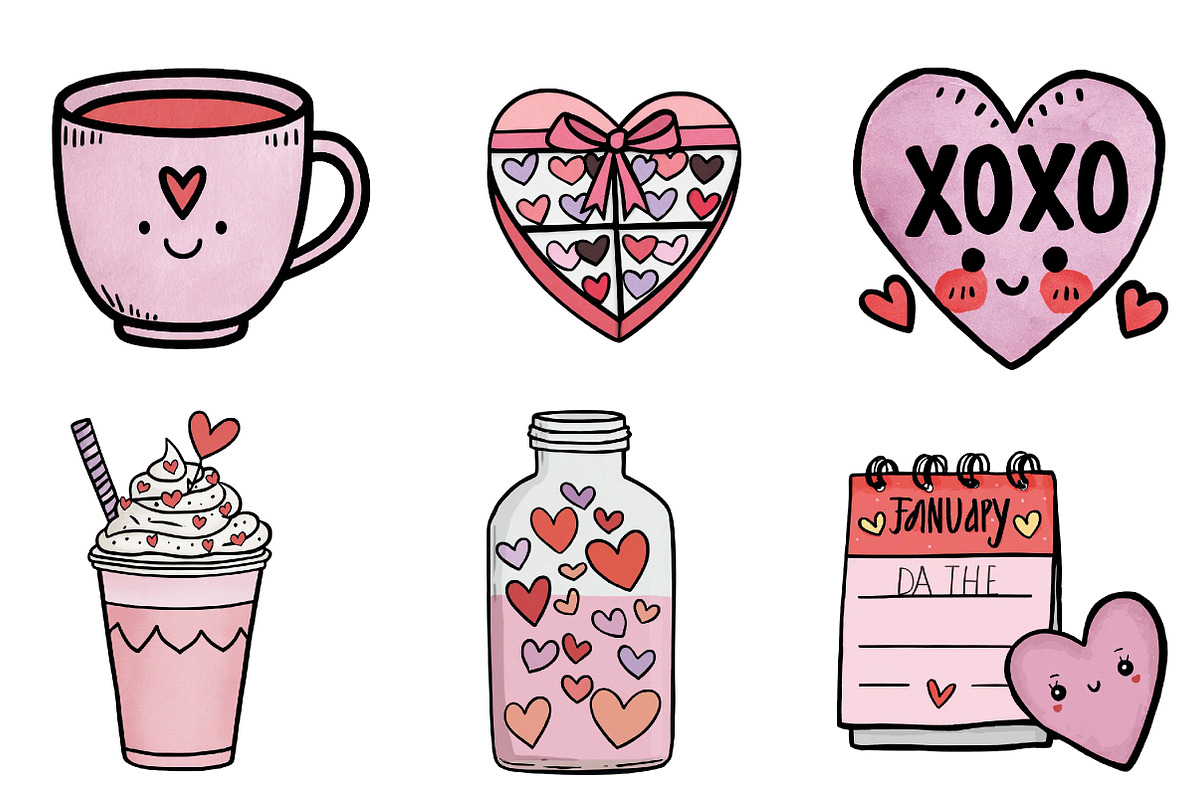 Cute Valentine Clipart, an Illustration by CreationArt (Photo 5 of 7)