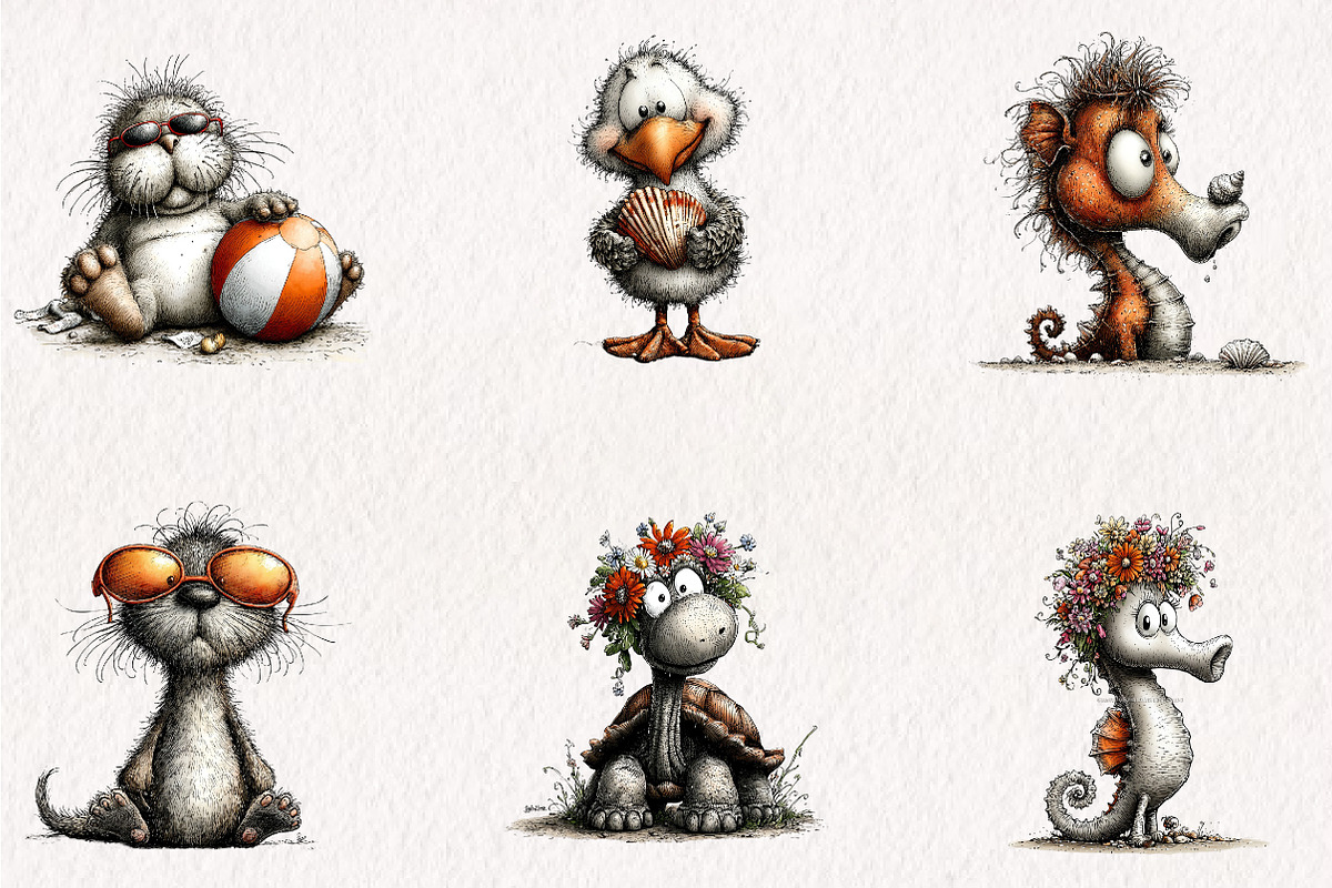 Beach Animals Clipart PNG, a Seasonal Illustration by CreationArt (Photo 3 of 5)