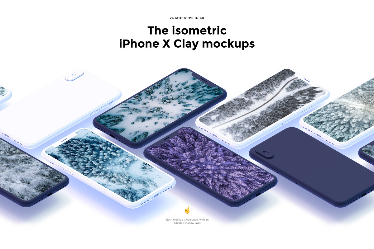 The isometric iPhone X Clay mockups, an iPhone Mockup by 360 Mockups (Photo 2 of 8)