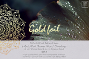 Gold Foil Power Words & Mandalas, an Object Graphic by Illumineer Media & Design (Thumbnail 1 of 6)