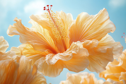 Close-up view of a vibrant, peach-co, a Background Photo by Pixeness