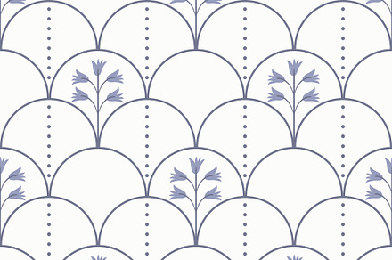 Seamless flowers and dots