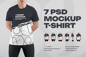 7 Mockups Man T-Shirt, a Shirt Mockup by Grow Design Craft Studio