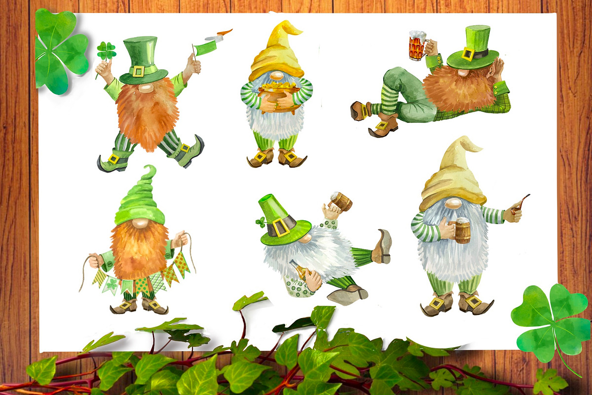 St Patrick's Day watercolor clipart, an Illustration by AkvarelRiver (Photo 2 of 9)