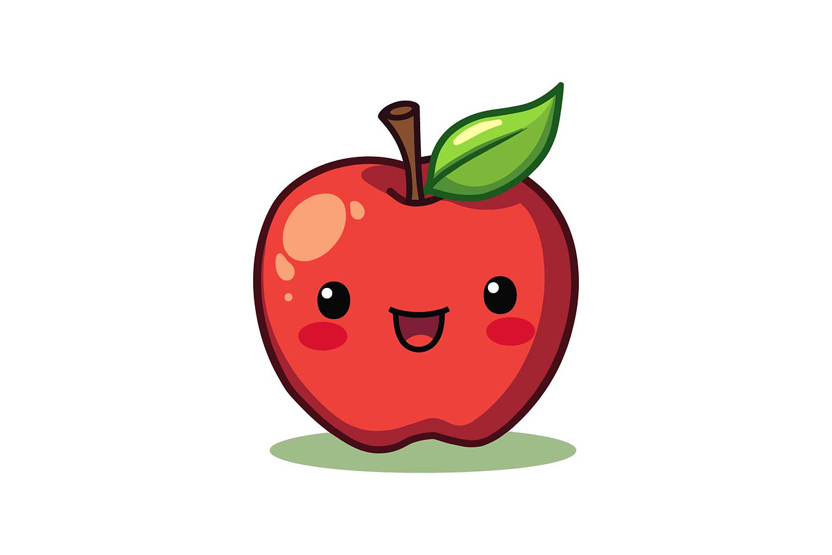 Happy Sparkle Apple Mascot, an Object Graphic by Designs_River (Photo 5 of 13)