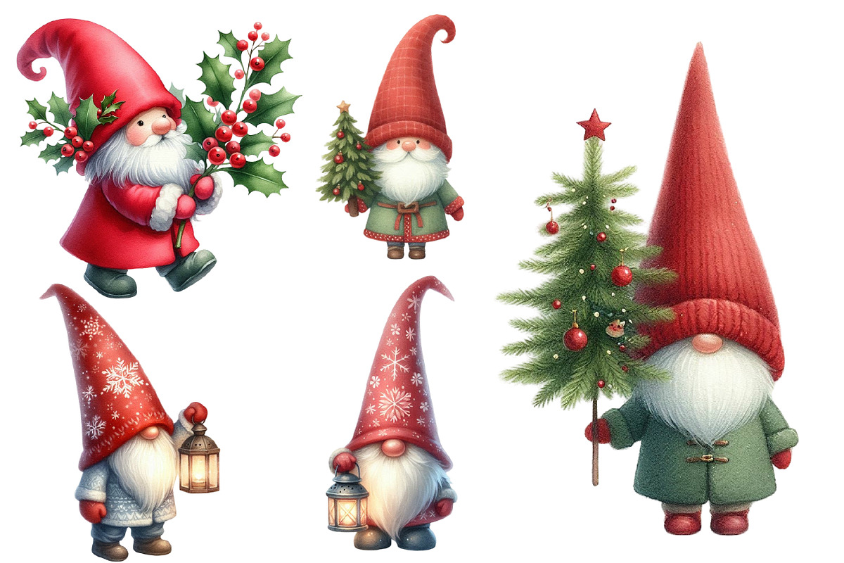 christmas, gnome clipart, an Illustration by Designworld (Photo 3 of 4)