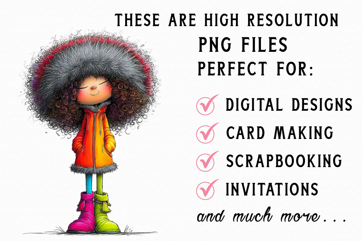 Whimsical Winter Kids Clipart Bundle, an Illustration by Libby Wishes (Photo 6 of 7)