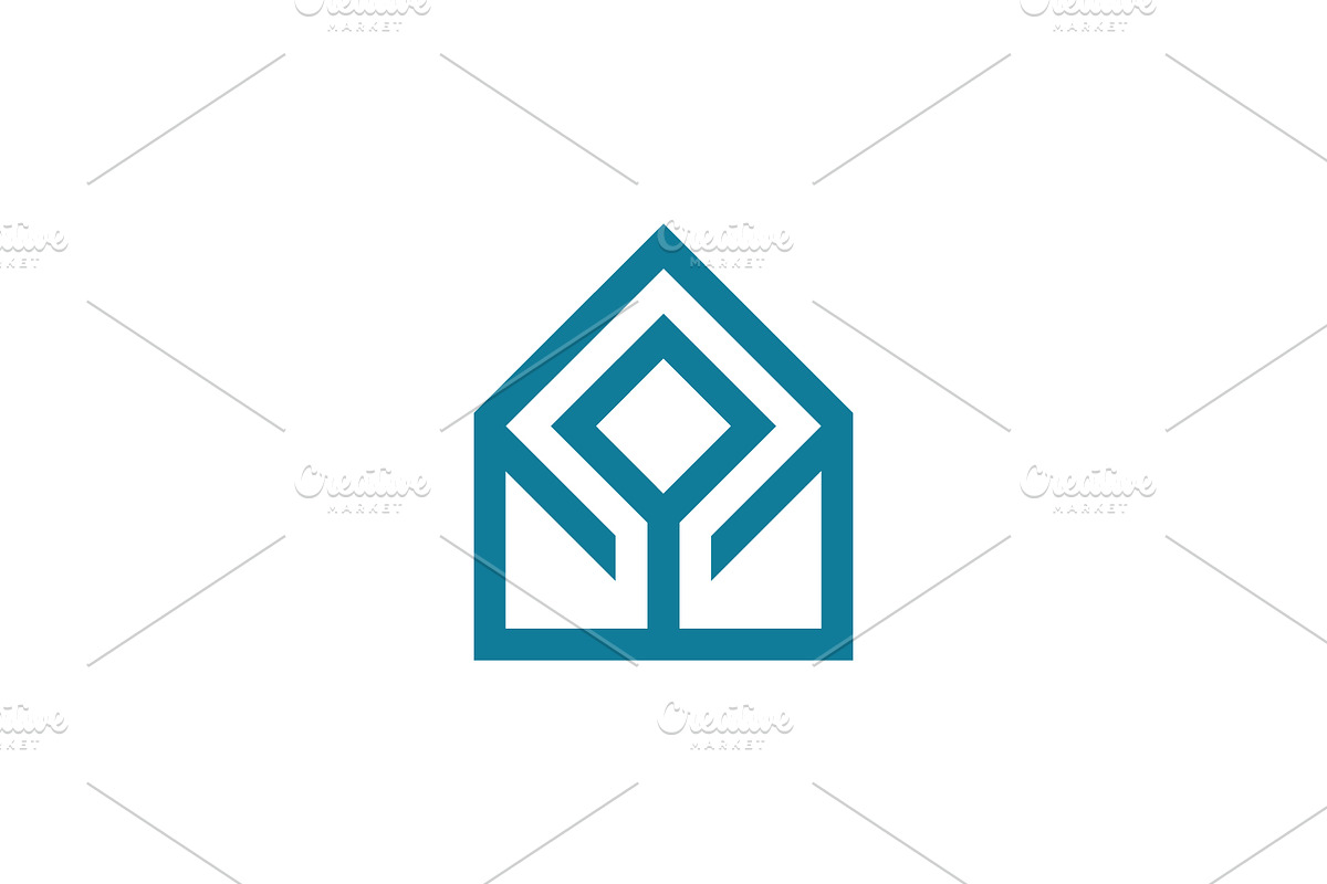 abstract house diamond nature logo, a Branding & Logo Template by Rasagama Studio