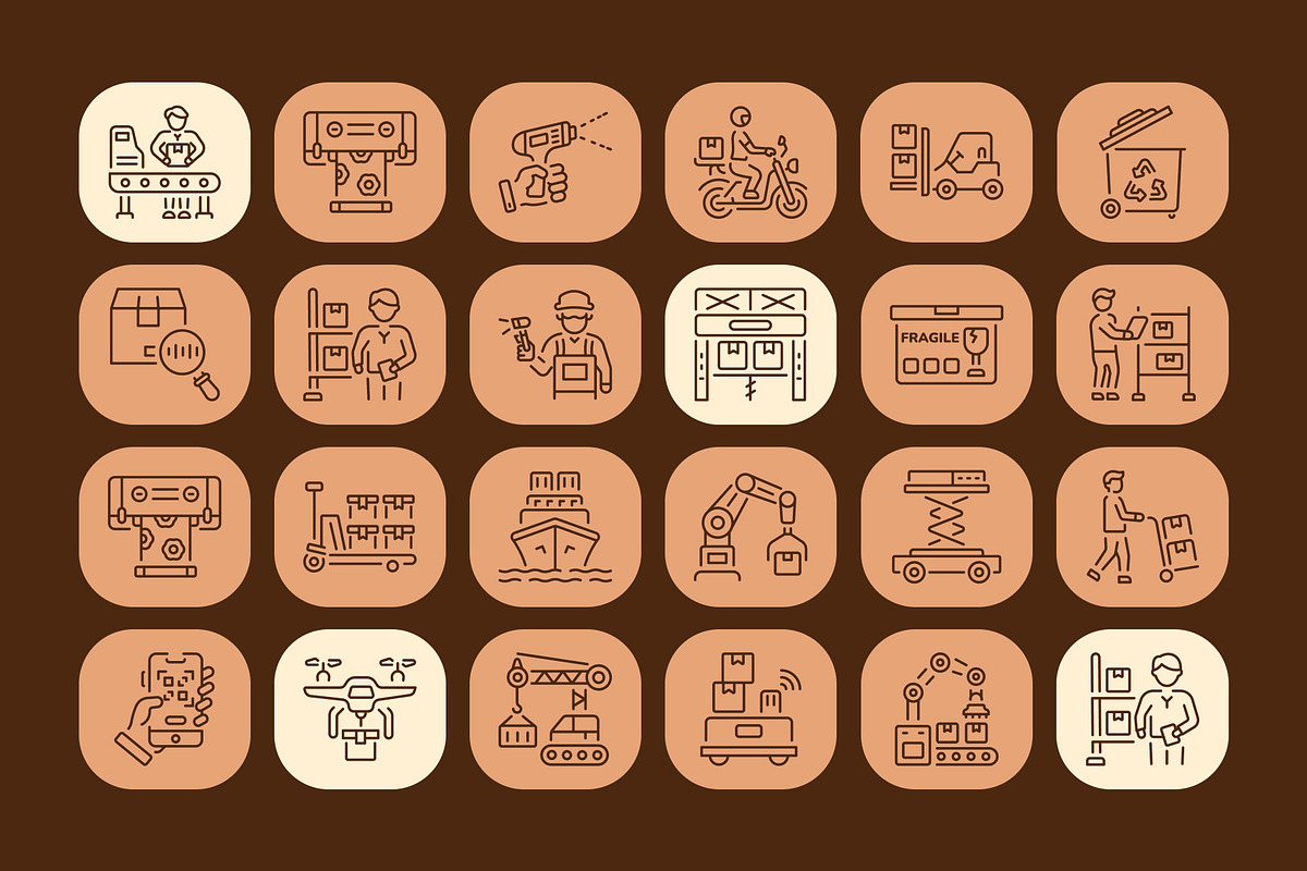 Animated Warehouse Icon Art Set, an Outline Icon by Prosymbols (Photo 3 of 4)