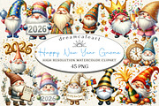 Happy New Year Gnome Sublimation, an Illustration by DreamCafeArt (Thumbnail 1 of 6)
