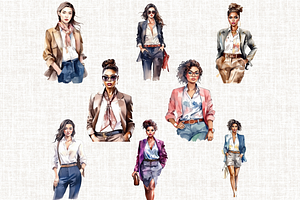 Watercolor Lady Boss Clipart