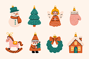 140 Cozy Retro Christmas Clipart, a Seasonal Illustration by Zeukaa (Thumbnail 3 of 21)