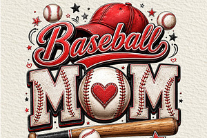 Baseball Mom Sports PNG, an Object Illustration by DreamCafeArt