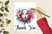 Watercolor Floral Locket Heart Clipa, an Illustration by CraftArtStudio (Thumbnail 5 of 5)