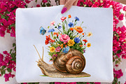 Cute Whimsical Snail Flower Clipart, a Seasonal Illustration by SVGArt (Thumbnail 4 of 5)