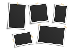 Photo Frames Realistic. Empty White