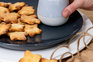 Tasty breakfast yummy food hand drink cup cookies, a Person Photo by Photo Drive Studio