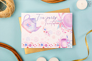 Watercolor Tea Party Clip Art, an Illustration by AnaGuziiArt (Thumbnail 7 of 7)