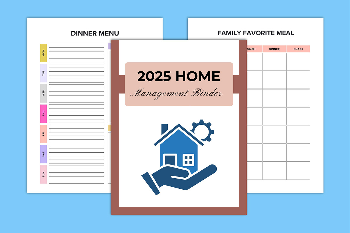2025 Home Management Binder Canva, a Stationery Template by Designmela01 (Photo 2 of 5)