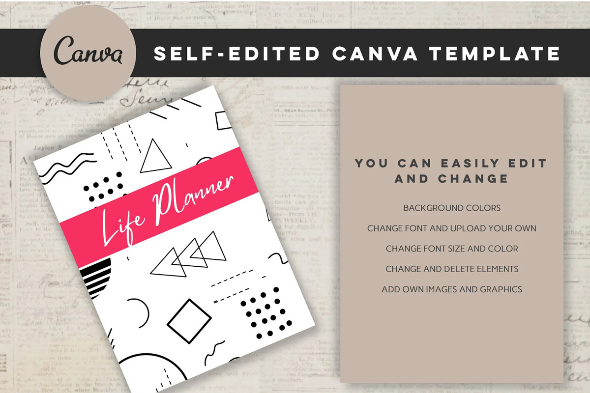 Printable Life Planner Template, a Stationery Template by Design House (Photo 6 of 9)