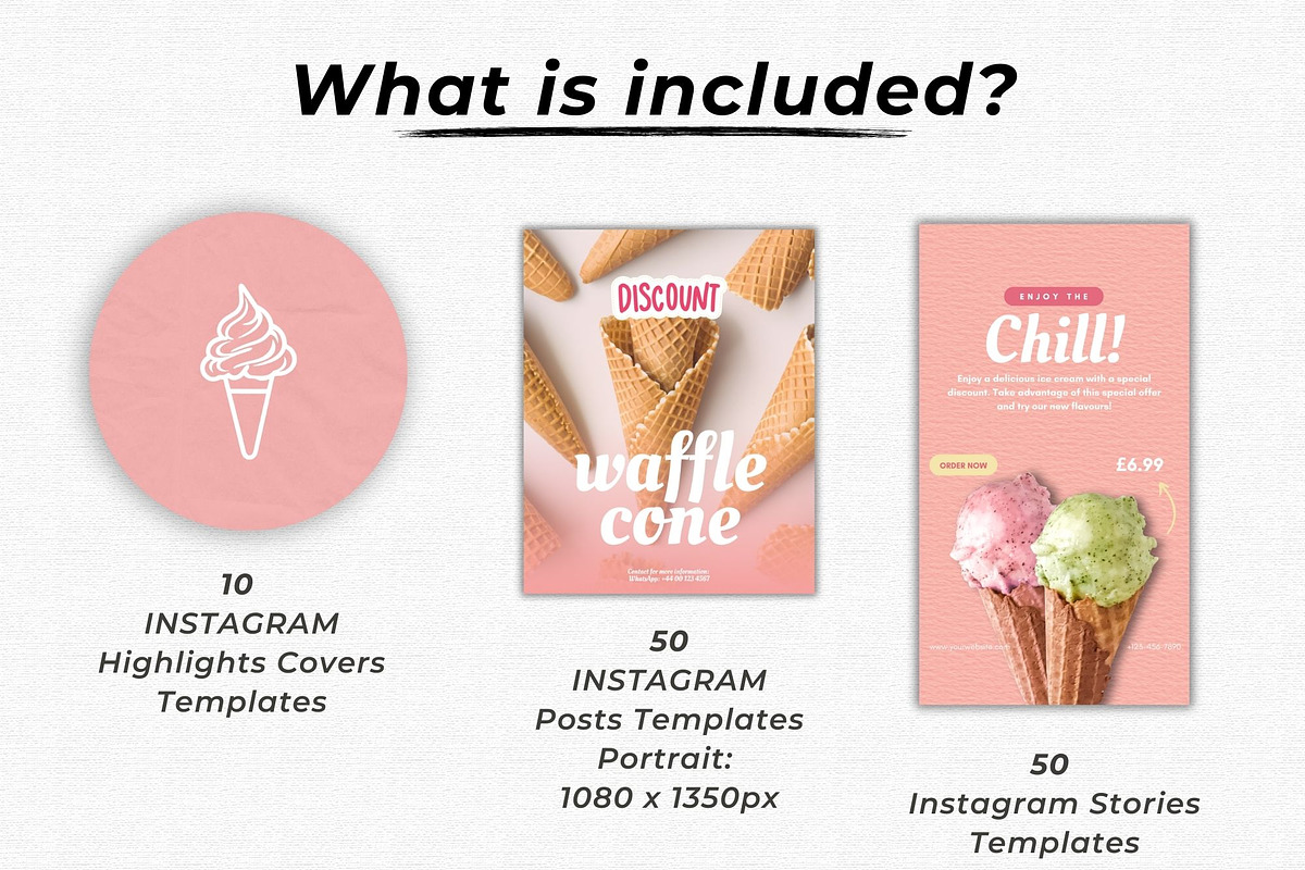 ICE CREAM shop Canva templates, a Social Media Template by Talipic Designs (Photo 2 of 7)