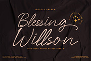 Blessing Willson, a Script Font by kerismaker (Thumbnail 1 of 10)