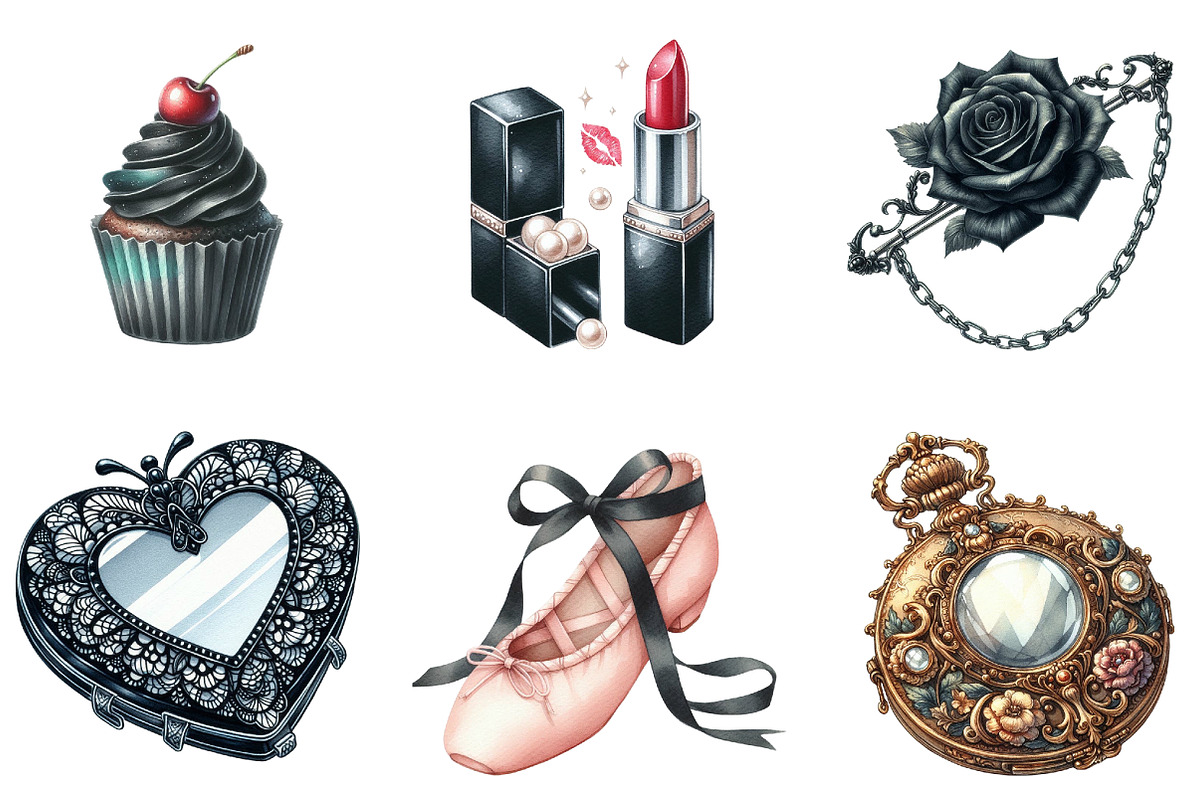 Dark Coquette Clipart, an Illustration by DreamArtGraphic (Photo 4 of 5)