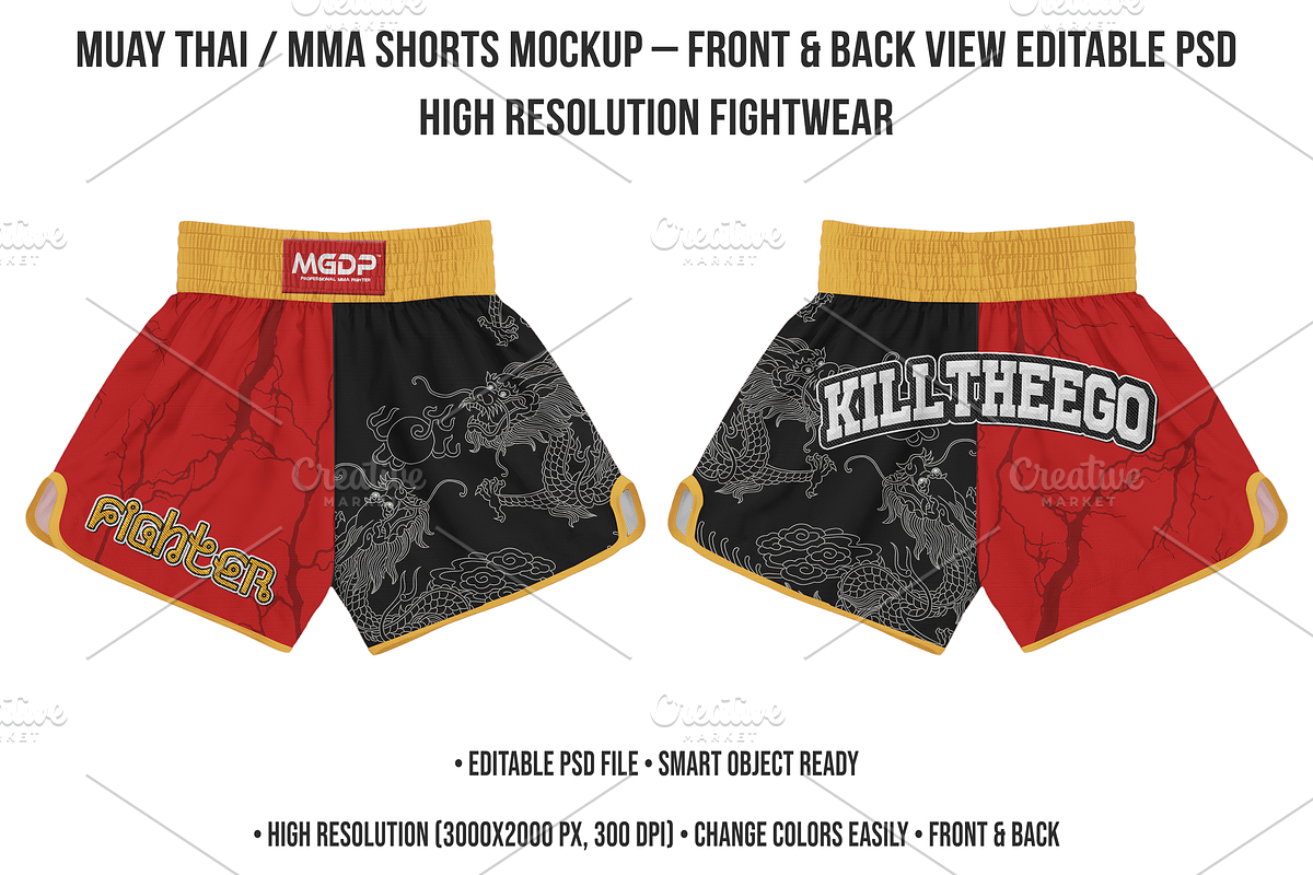 MMA Shorts Mockup – Editable PSD, a Bottom Mockup by std.badboy (Photo 1 of 4)