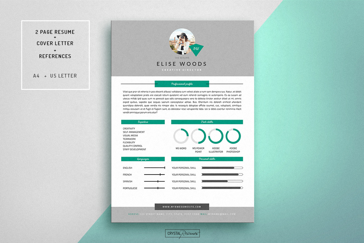 Resume CV Template for Word, a Resume Template by CrystalResumes (Photo 1 of 4)